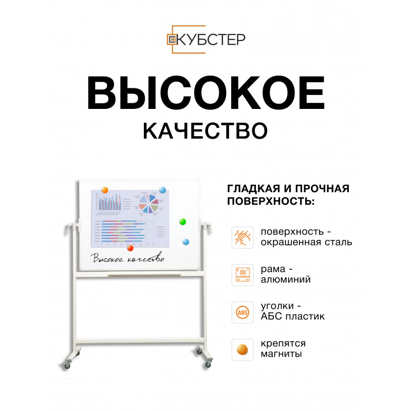 Доска поворотная магнитно-маркерная 120х180 см КУБСТЕР