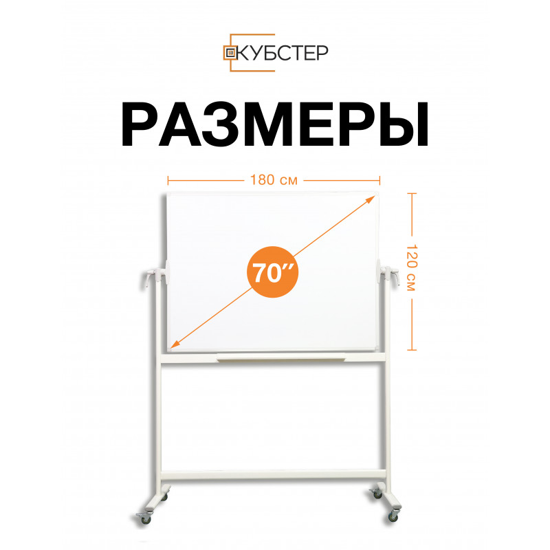 Доска поворотная магнитно-маркерная 120х180 см КУБСТЕР
