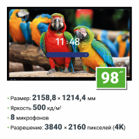 Интерактивная панель 98 дюймов HAVIS HWST98-IFPD02 с ИИ камерой, Android 14